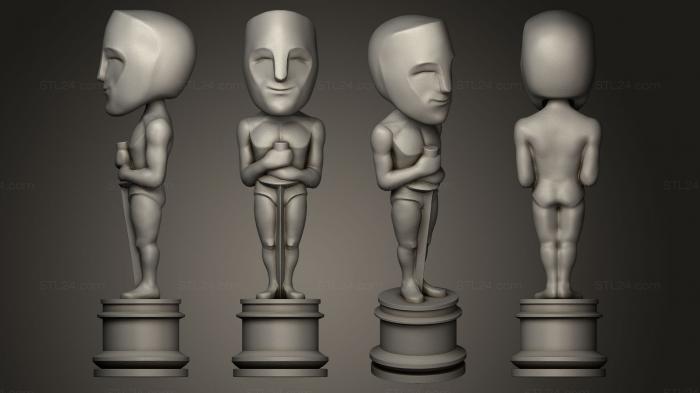 Статуэтки и статуи разные (SD Оскар, STKR_0391) 3D модель для ЧПУ станка